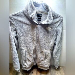 The North Face Women’s Gray High Pile Furry Fuzzy Fleece Full Zip Jacket Size XS